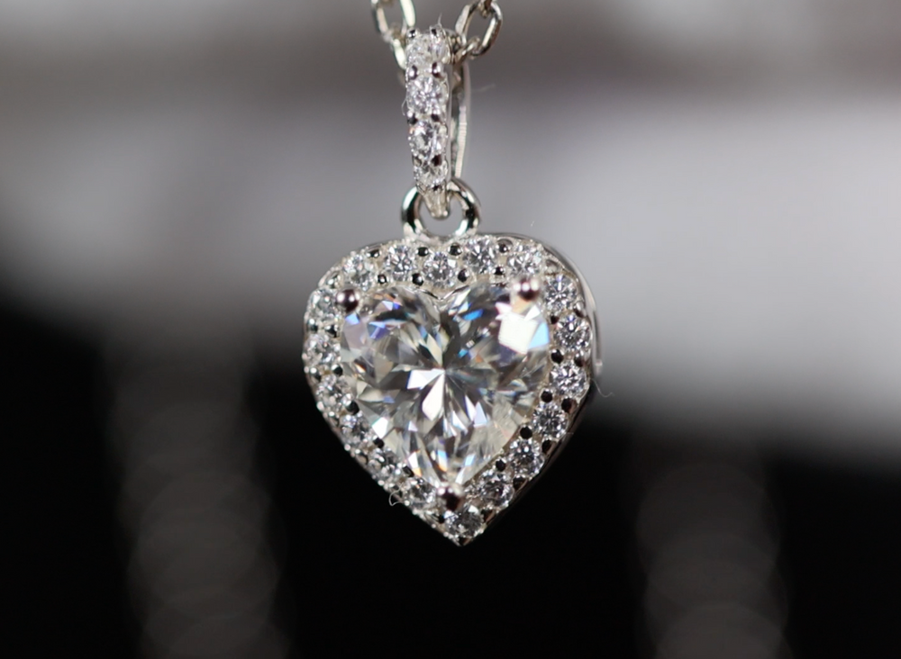 Moissanite Diamond Heart Pendant