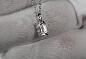 Moissanite Emerald Cut Diamond Pendant