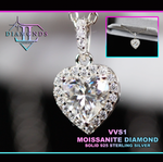 Moissanite Heart Pendant