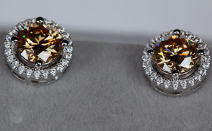 Champagne Diamond Ear Studs