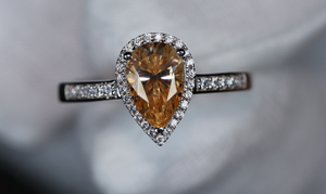Champagne Moissanite Diamond Ring