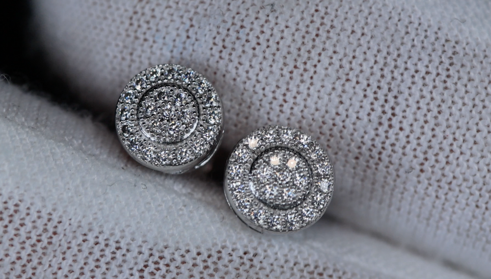 Moissanite Diamond Iced Out Ear Studs