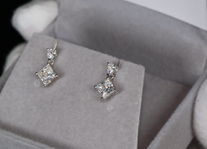 princess cut diamond earrings