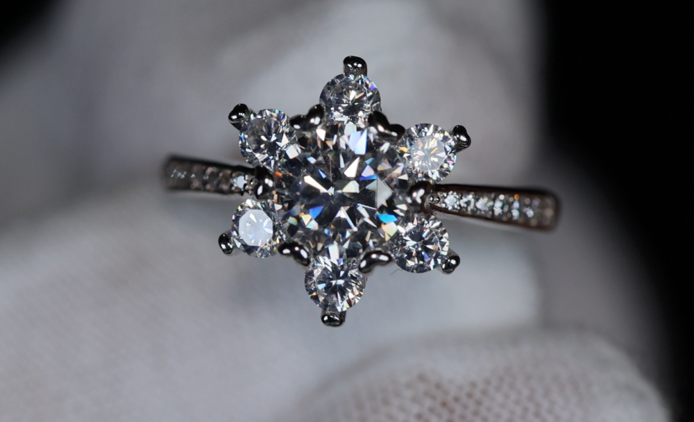 Moissanite Diamond Snowflake Ring | Moissanite Engagement Rings