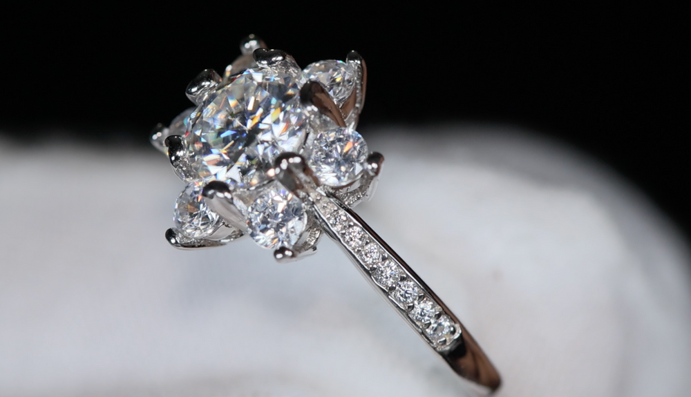 Moissanite Diamond Snowflake Ring | Moissanite Engagement Rings