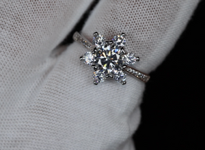 Moissanite Diamond Snowflake Ring | Moissanite Engagement Rings