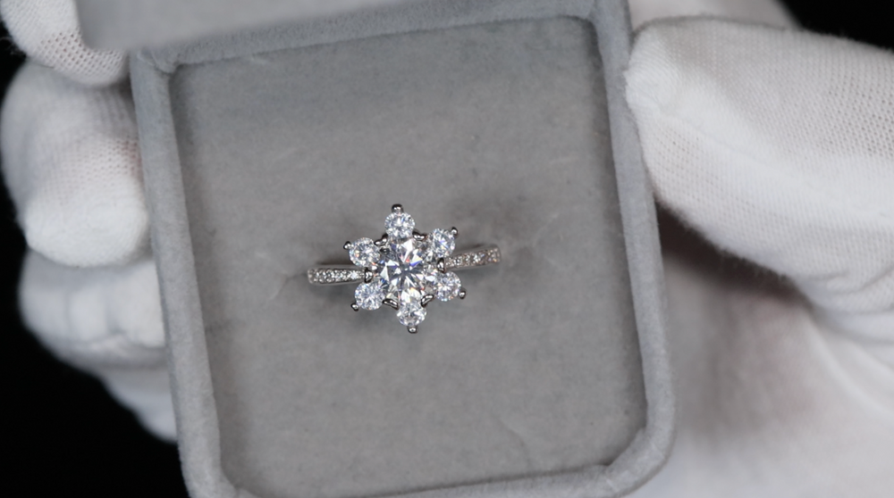 Moissanite Diamond Snowflake Ring | Moissanite Engagement Rings