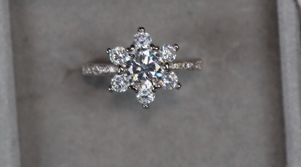 Moissanite Diamond Snowflake Ring | Moissanite Engagement Rings