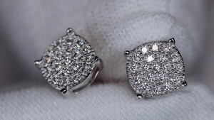 Mens Moissanite Diamond Ear Studs