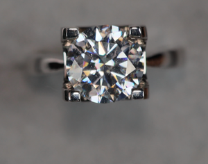 Womens Moissanite Diamond Engagement Ring