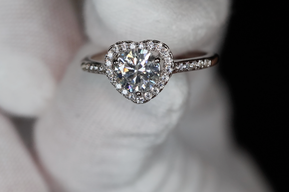 Moissanite Diamond Heart Ring