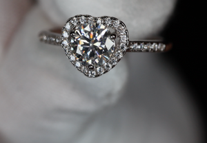 Moissanite Diamond Heart Ring