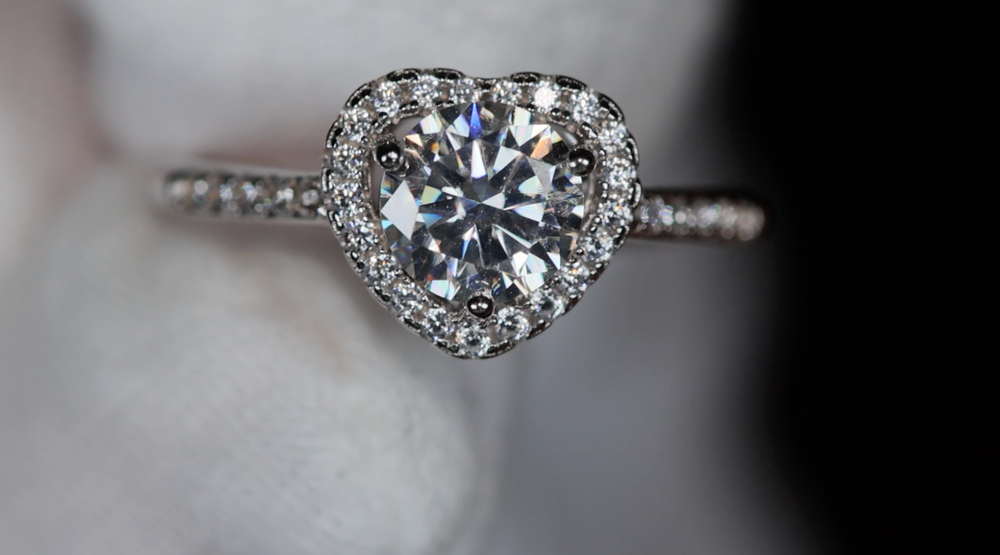 Moissanite Heart Ring