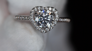 Moissanite Heart Ring
