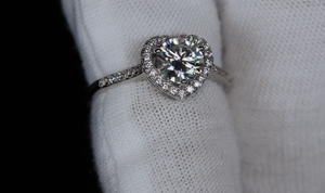 Moissanite Diamond Heart Ring