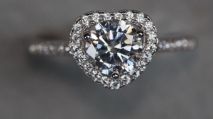 Moissanite Diamond Heart Ring