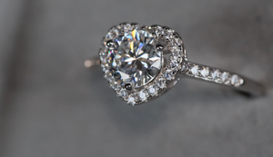 Moissanite Diamond Heart Ring