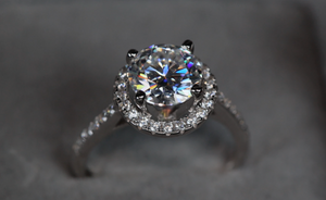 Womens Moissanite Diamond Engagement Ring