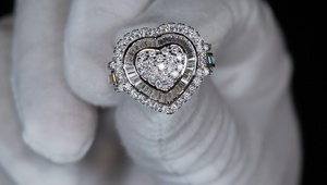 Moissanite Diamond Heart Engagement Ring