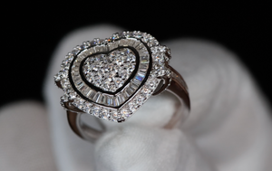 Moissanite Diamond Heart Ring