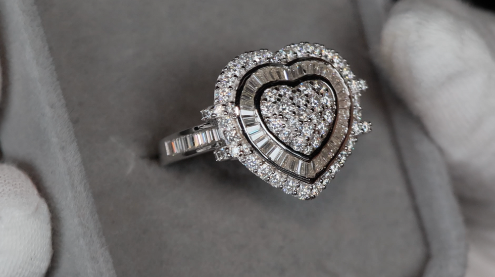 Moissanite Diamond Heart Ring