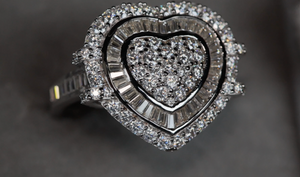 Moissanite Diamond Heart Ring