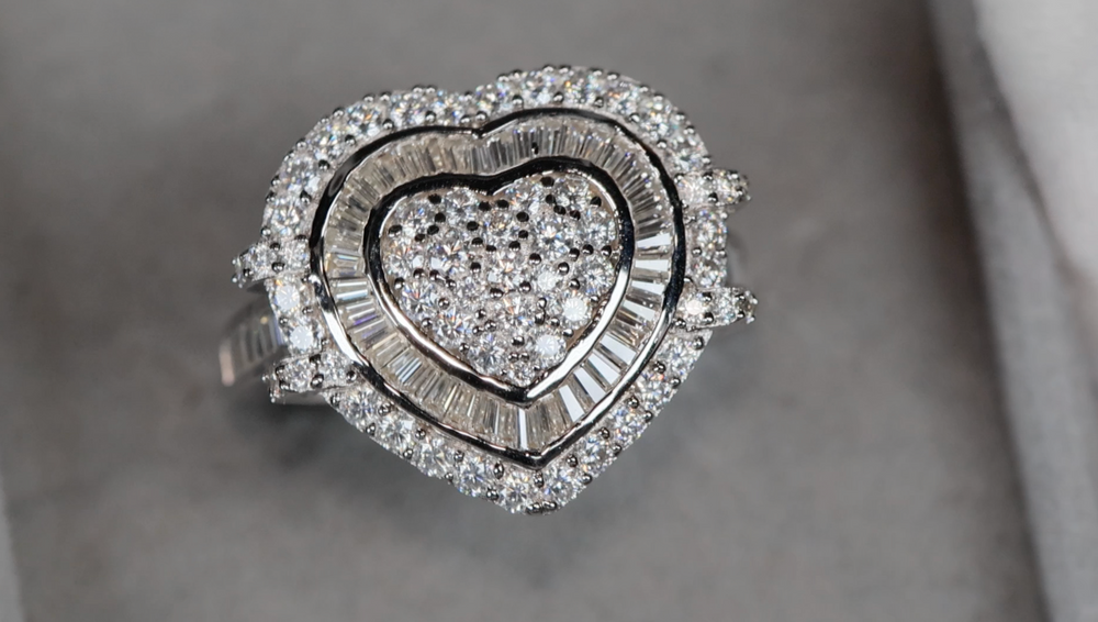 Moissanite Diamond Heart Ring