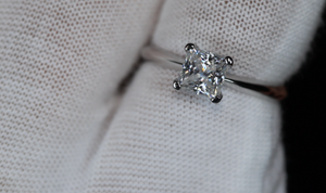 Moissanite Princess Cut Diamond Engagement Ring