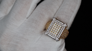 Mens Iced Out Ring | Mens Big Gold Diamond Rings | Gold Hip Hop Ring