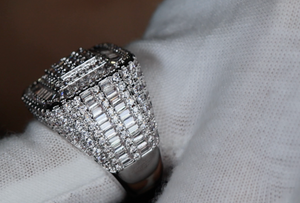 Big Hip Hop Ring | Mens Iced Out Rings | Mens Baguette Diamond Ring