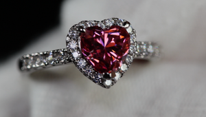 pink lab diamond ring