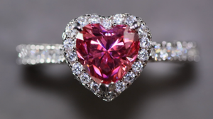 Pink Heart Diamond Ring