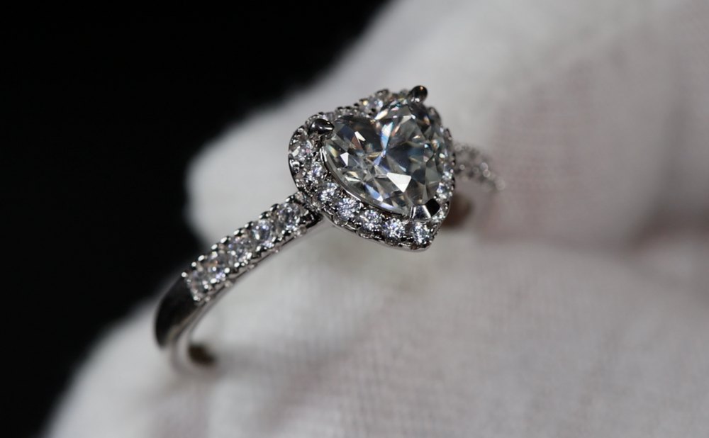 Moissanite Diamond Heart Ring