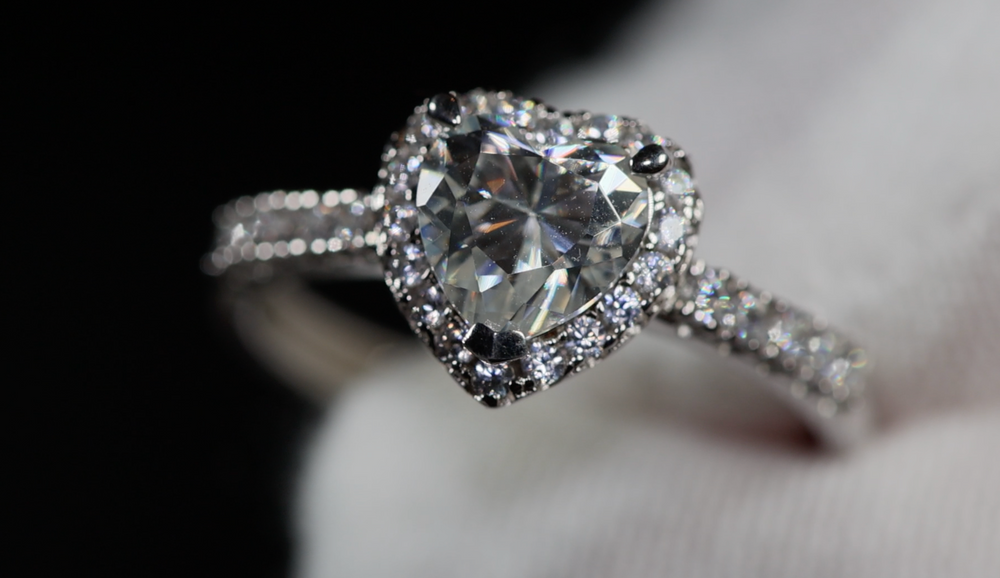 Moissanite Diamond Heart Ring