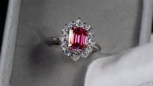 Pink Moissanite Diamond Ring