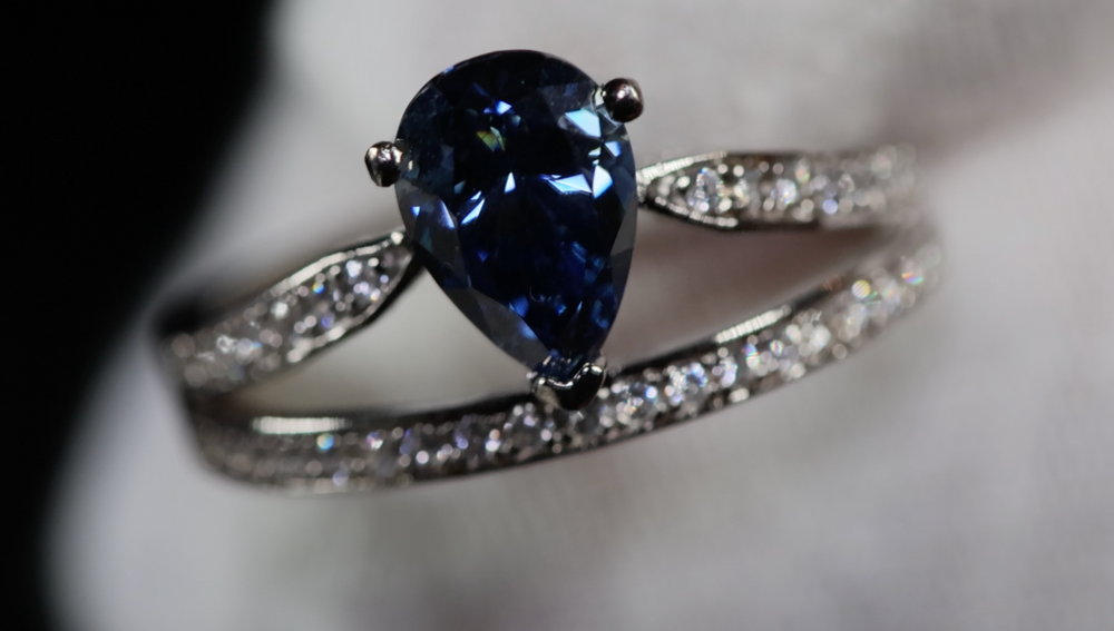 Blue Diamond Ring