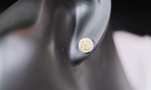 yellow moissanite diamond ear studs