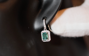 Moissanite Emerald Earrings 