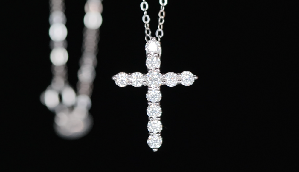 Moissanite Diamond Cross Necklace | Moissanite Diamond Cross Pendants