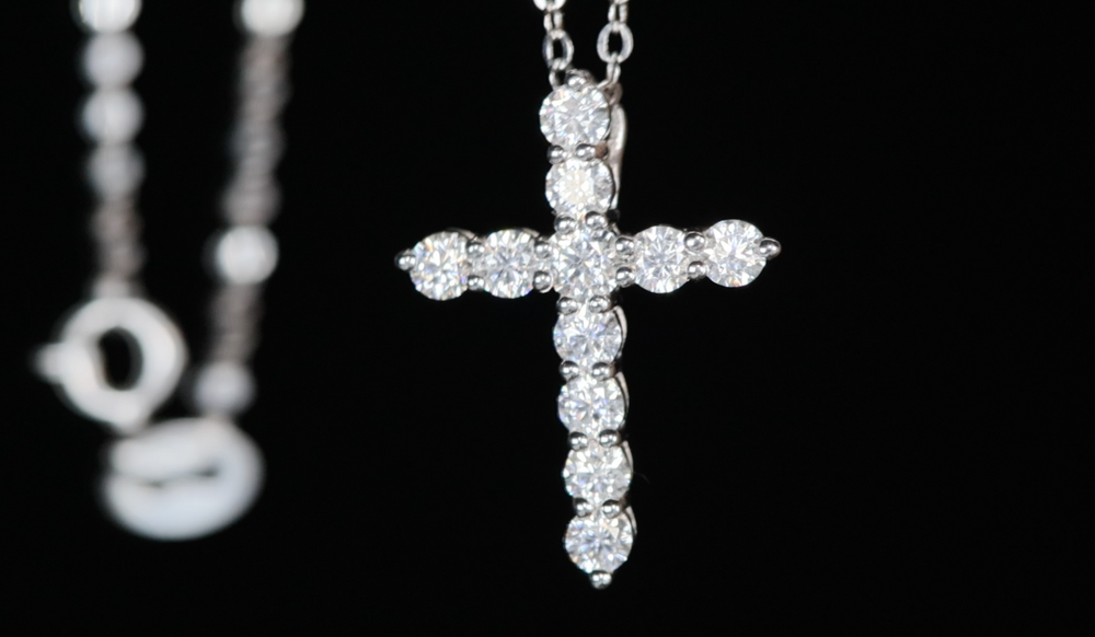 Moissanite Diamond Cross Necklace | Moissanite Diamond Cross Pendants