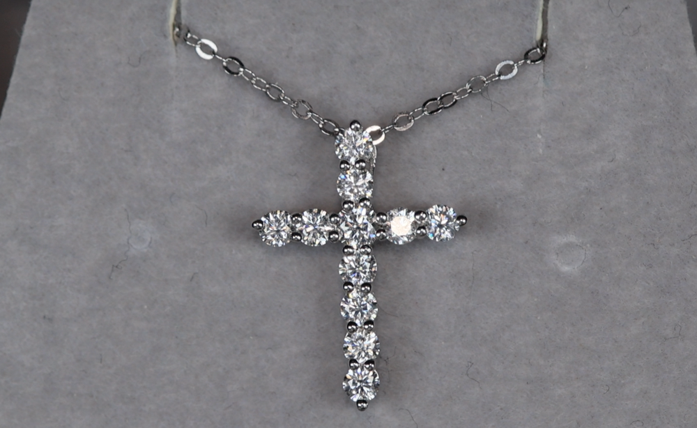 Moissanite Diamond Cross Necklace | Moissanite Diamond Cross Pendants