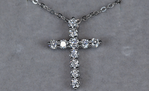 Moissanite Diamond Cross Necklace | Moissanite Diamond Cross Pendants