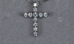 Moissanite Diamond Cross Necklace | Moissanite Diamond Cross Pendants