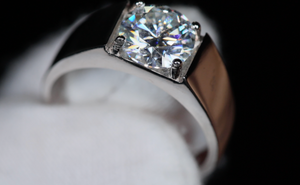 Mens Moissanite Diamond Wedding Ring