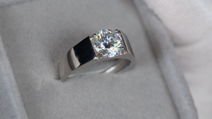 Mens Moissanite Diamond Wedding Ring