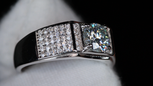 Mens Moissanite Diamond Wedding Ring