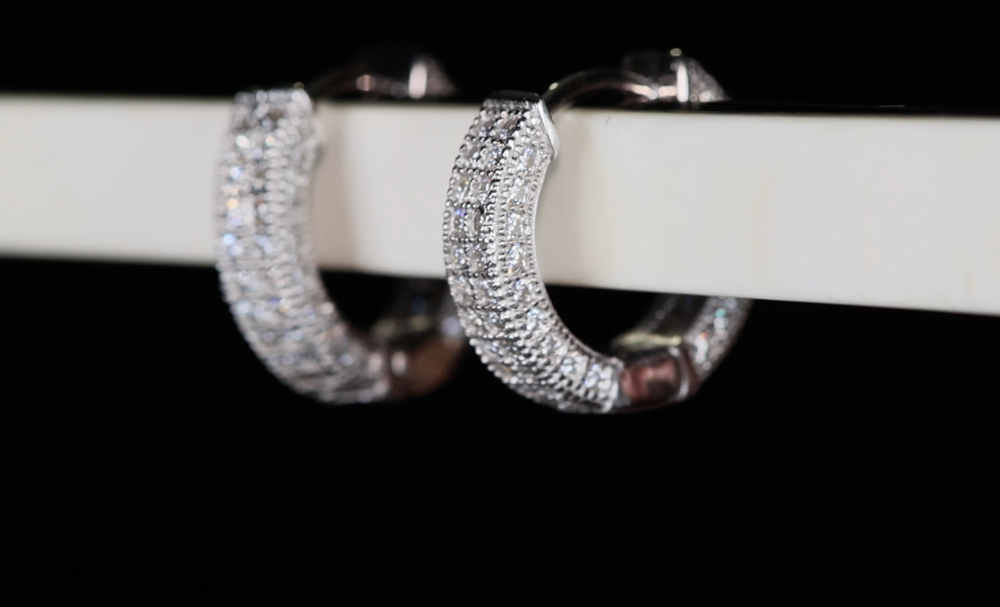 Womens Moissanite Diamond Hoop Earrings