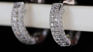 Mens Moissanite Diamond Hoop Earrings