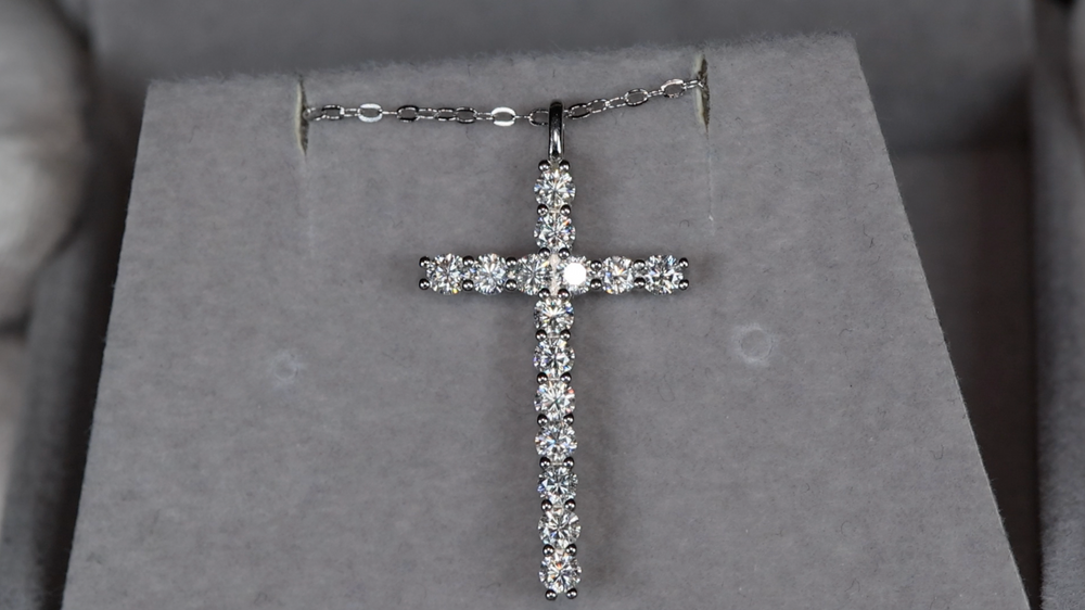 Moissanite Diamond Cross Necklace | Moissanite Diamond Cross Pendant