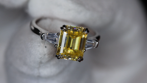 Yellow Moissanite Engagement Ring